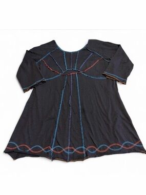 Vintage Y2K Contrast Stitching Tunic Top Dress Women’s Medium Witchy Whimsigoth